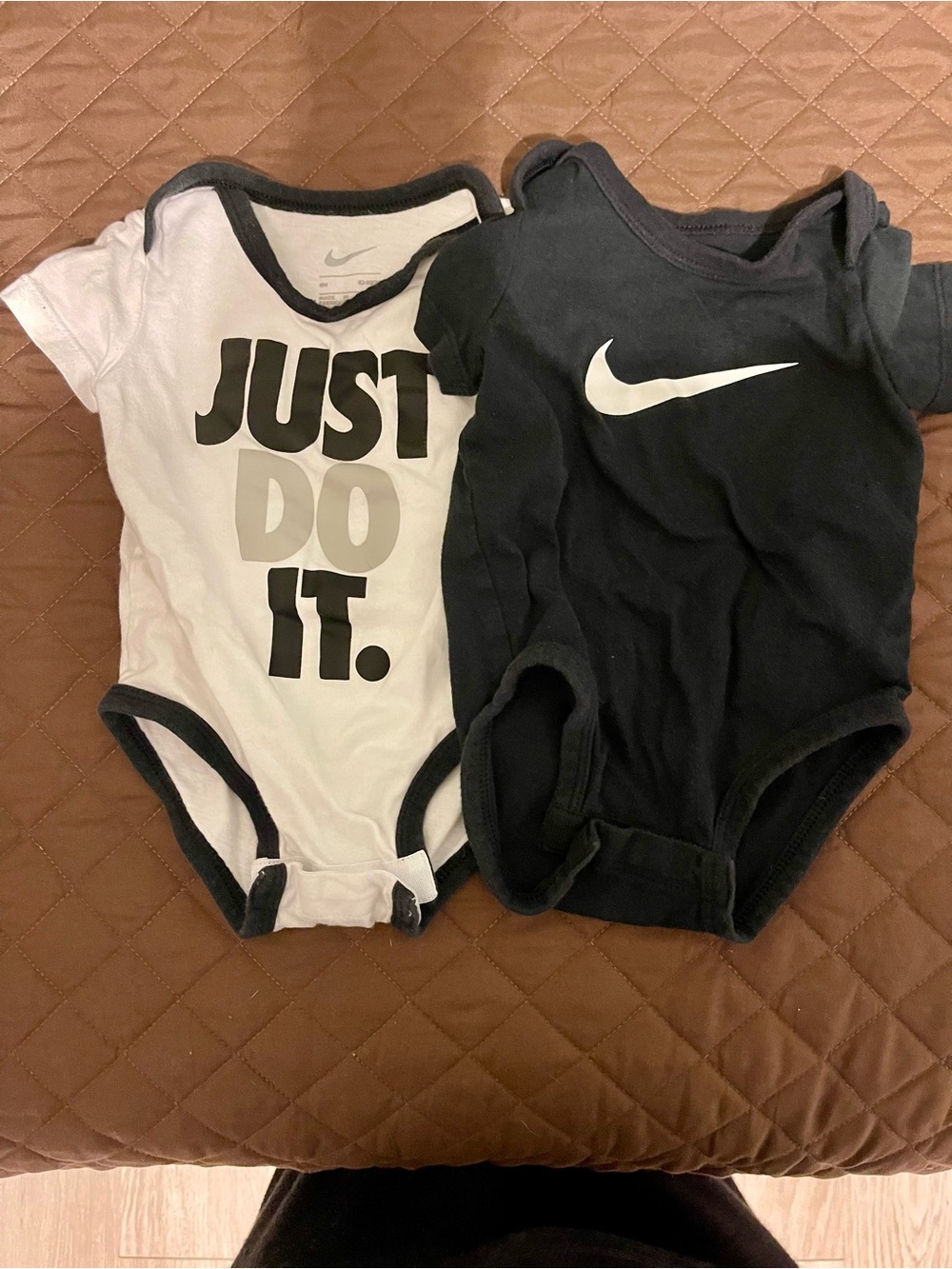 Nike Kids' Black & White 'Just Do It' One-Piece Bodysuits
